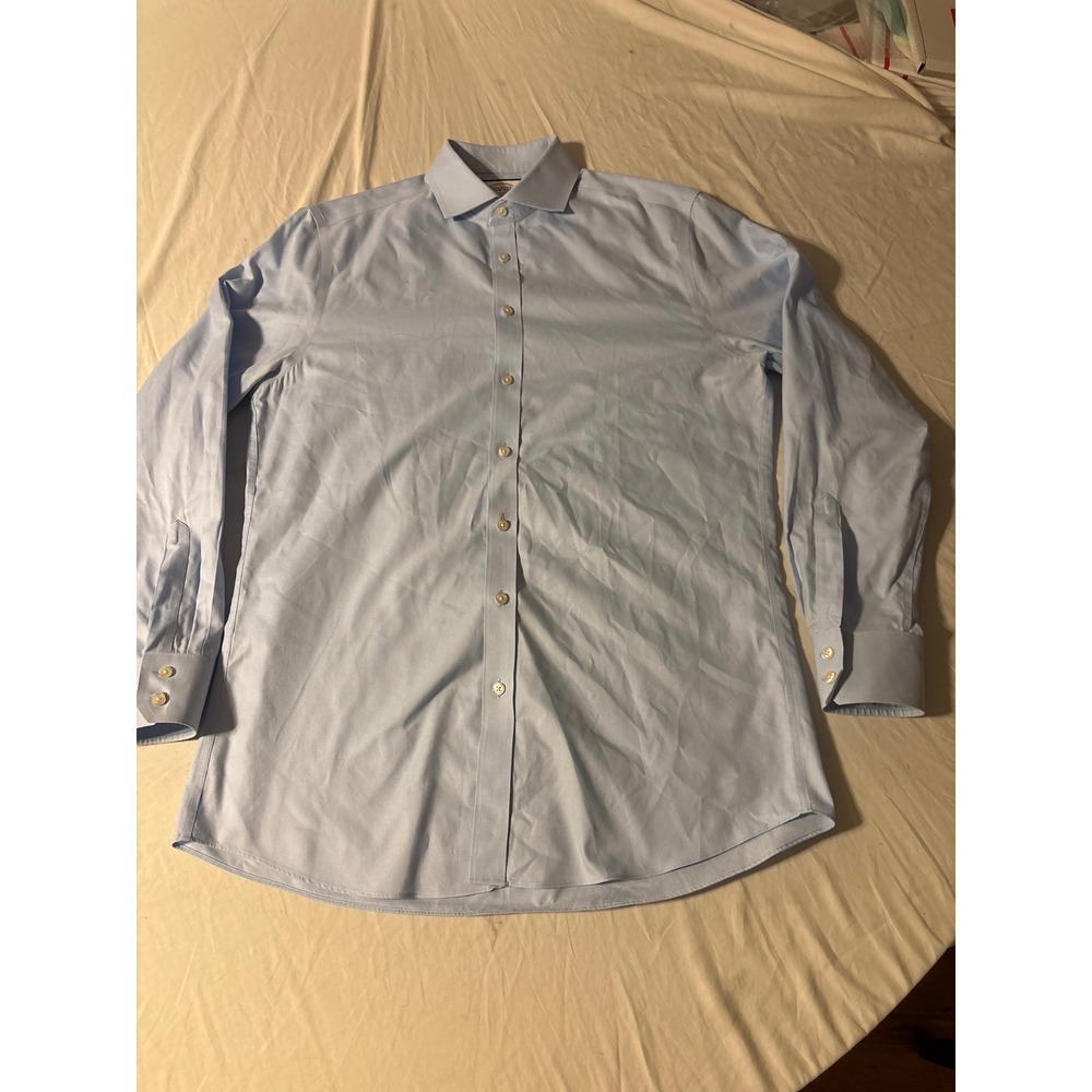 Charles Tyrwhitt Dress Shirt Mens‎ 16/35Light Blue  Cotton Twill